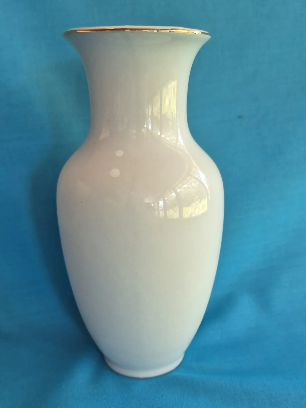 Copper Bronze Iris Flowers Porcelain Vase Vintage Fine China Japan Gold Trim
